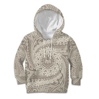 Tahitian Tiare Flower Kid Hoodie Beige Polynesian Pattern LT9 Hoodie Beige - Polynesian Pride
