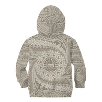 Tahitian Tiare Flower Kid Hoodie Beige Polynesian Pattern LT9 - Polynesian Pride