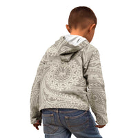 Tahitian Tiare Flower Kid Hoodie Beige Polynesian Pattern LT9 - Polynesian Pride