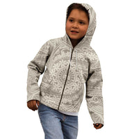 Tahitian Tiare Flower Kid Hoodie Beige Polynesian Pattern LT9 - Polynesian Pride