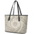 Tahitian Tiare Flower Leather Tote Bag Beige Polynesian Pattern