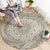 Tahitian Tiare Flower Round Carpet Beige Polynesian Pattern