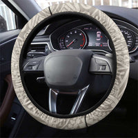 Tahitian Tiare Flower Steering Wheel Cover Beige Polynesian Pattern LT9 - Polynesian Pride