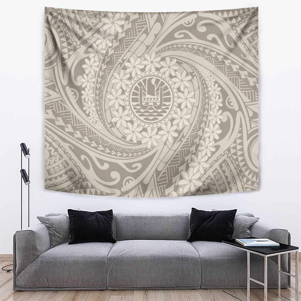Tahitian Tiare Flower Tapestry Beige Polynesian Pattern LT9 Beige - Polynesian Pride