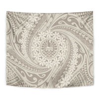 Tahitian Tiare Flower Tapestry Beige Polynesian Pattern LT9 - Polynesian Pride