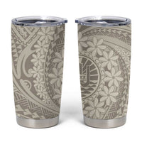 Tahitian Tiare Flower Tumbler Cup Beige Polynesian Pattern LT9 Beige - Polynesian Pride
