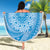 Tahitian Tiare Flower Beach Blanket Blue Polynesian Pattern