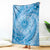 Tahitian Tiare Flower Blanket Blue Polynesian Pattern