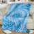 Tahitian Tiare Flower Blanket Blue Polynesian Pattern