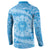 Tahitian Tiare Flower Button Sweatshirt Blue Polynesian Pattern