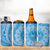 Tahitian Tiare Flower 4 in 1 Can Cooler Tumbler Blue Polynesian Pattern