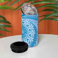 Tahitian Tiare Flower 4 in 1 Can Cooler Tumbler Blue Polynesian Pattern LT9 - Polynesian Pride