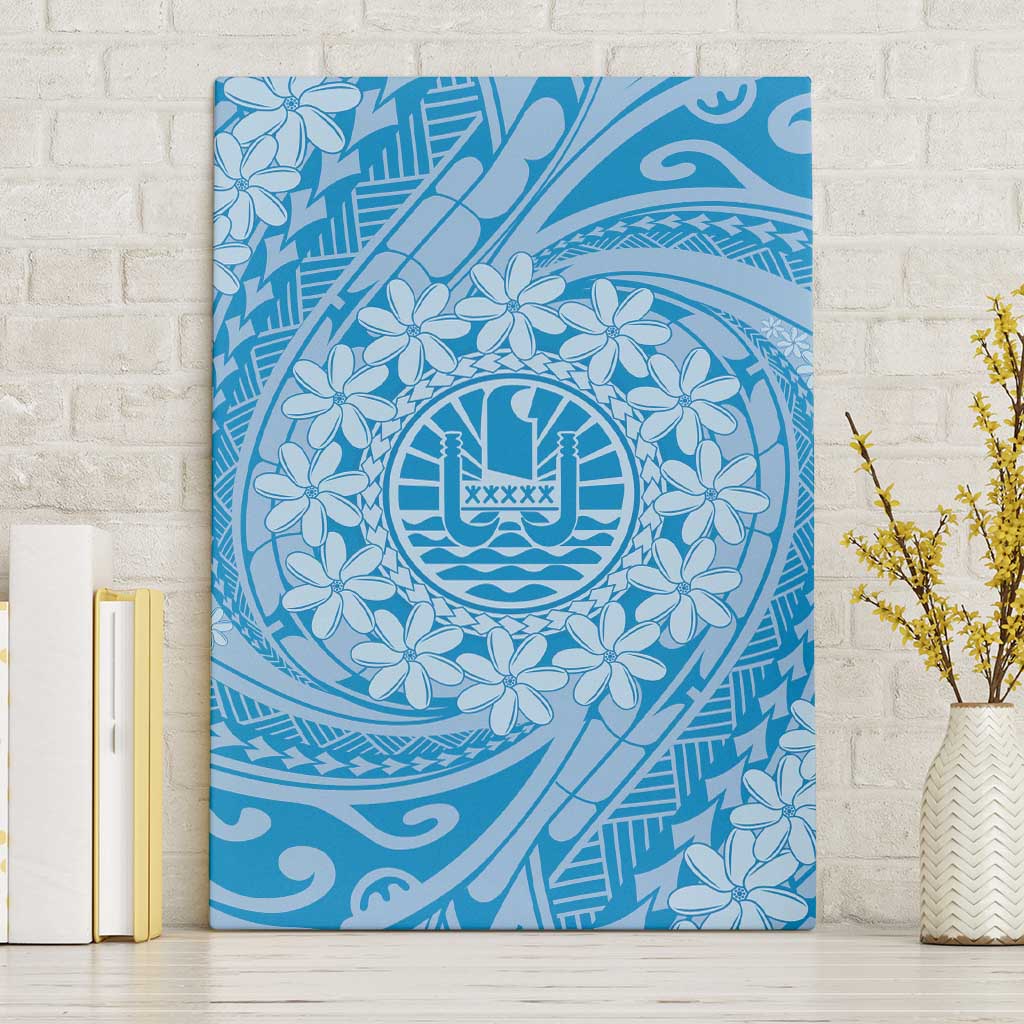 Tahitian Tiare Flower Canvas Wall Art Blue Polynesian Pattern LT9 Without Frame Blue - Polynesian Pride