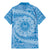 Tahitian Tiare Flower Family Matching Mermaid Dress and Hawaiian Shirt Blue Polynesian Pattern