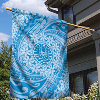 Tahitian Tiare Flower Garden Flag Blue Polynesian Pattern LT9 - Polynesian Pride