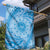 Tahitian Tiare Flower Garden Flag Blue Polynesian Pattern