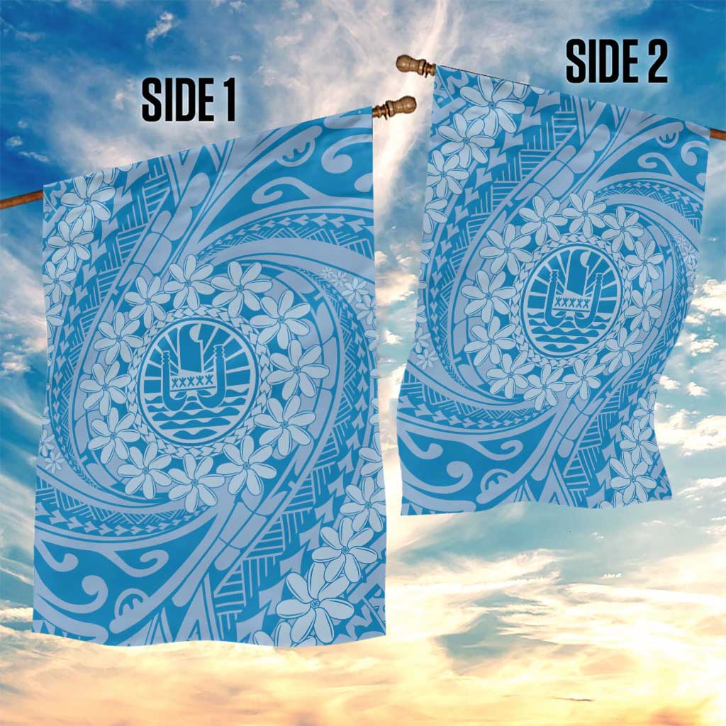 Tahitian Tiare Flower Garden Flag Blue Polynesian Pattern LT9 - Polynesian Pride