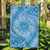 Tahitian Tiare Flower Garden Flag Blue Polynesian Pattern