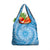 Tahitian Tiare Flower Grocery Bag Blue Polynesian Pattern