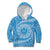 Tahitian Tiare Flower Kid Hoodie Blue Polynesian Pattern