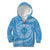 Tahitian Tiare Flower Kid Hoodie Blue Polynesian Pattern