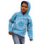 Tahitian Tiare Flower Kid Hoodie Blue Polynesian Pattern