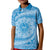 Tahitian Tiare Flower Kid Polo Shirt Blue Polynesian Pattern