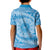 Tahitian Tiare Flower Kid Polo Shirt Blue Polynesian Pattern