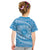 Tahitian Tiare Flower Kid T Shirt Blue Polynesian Pattern