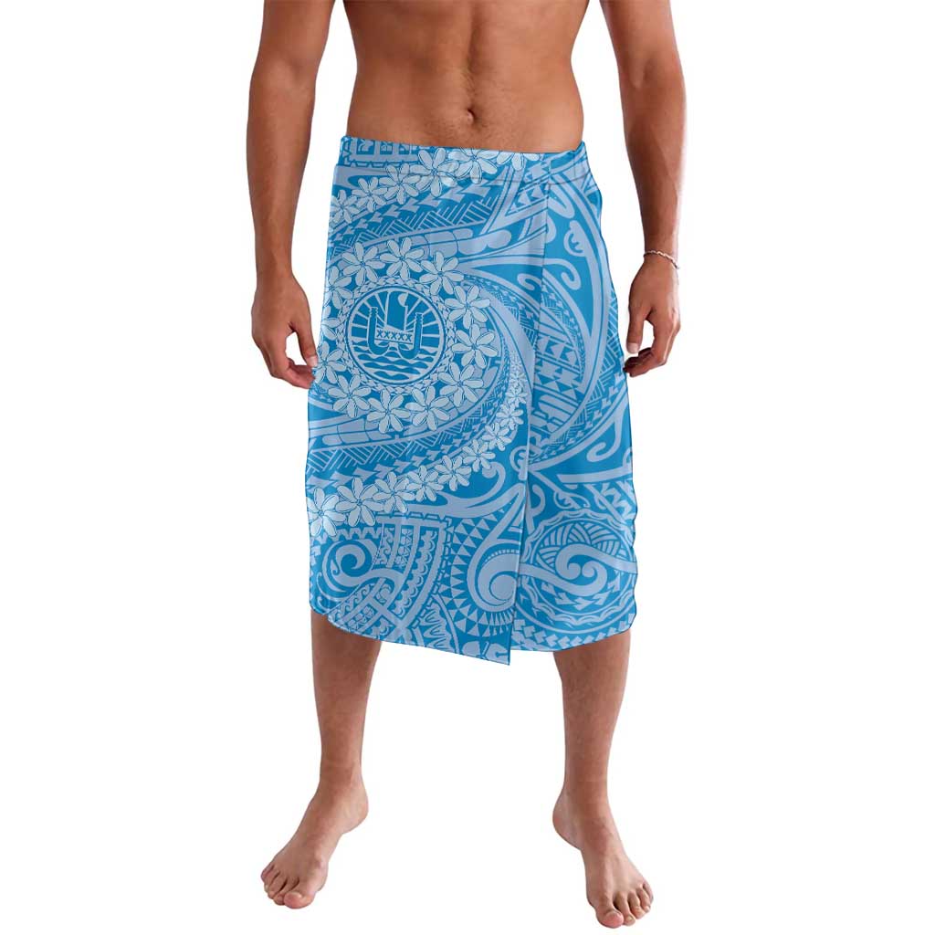 Tahitian Tiare Flower Lavalava Blue Polynesian Pattern LT9 Blue - Polynesian Pride