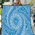 Tahitian Tiare Flower Quilt Blue Polynesian Pattern