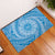 Tahitian Tiare Flower Rubber Doormat Blue Polynesian Pattern