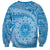 Tahitian Tiare Flower Sweatshirt Blue Polynesian Pattern