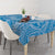 Tahitian Tiare Flower Tablecloth Blue Polynesian Pattern