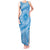 Tahitian Tiare Flower Tank Maxi Dress Blue Polynesian Pattern