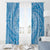 Tahitian Tiare Flower Window Curtain Blue Polynesian Pattern