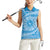 Tahitian Tiare Flower Women Sleeveless Polo Shirt Blue Polynesian Pattern