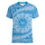 Tahitian Tiare Flower Women V-Neck T-Shirt Blue Polynesian Pattern