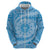 Tahitian Tiare Flower Zip Hoodie Blue Polynesian Pattern