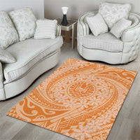 Tahitian Tiare Flower Area Rug Gold Polynesian Pattern LT9 - Polynesian Pride