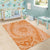 Tahitian Tiare Flower Area Rug Gold Polynesian Pattern