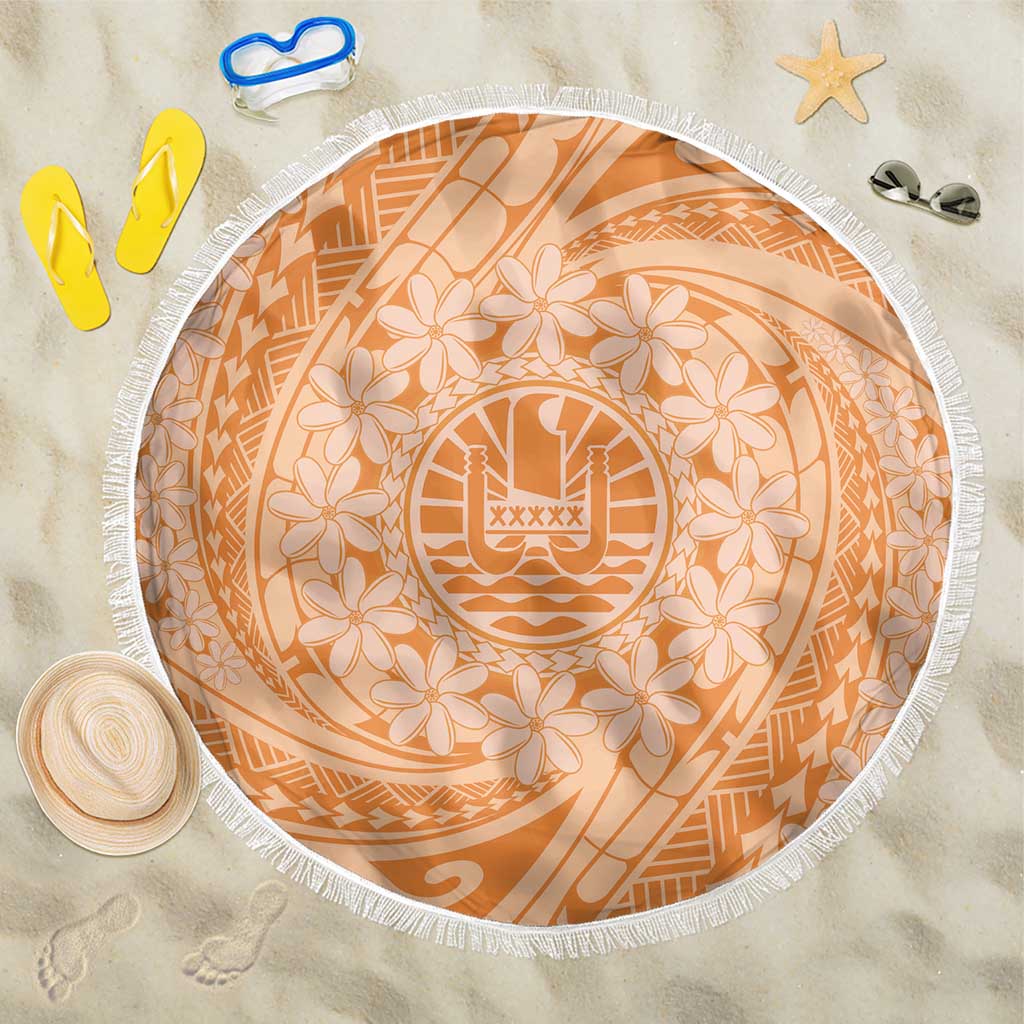 Tahitian Tiare Flower Beach Blanket Gold Polynesian Pattern LT9 One Size 150cm Gold - Polynesian Pride