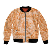 Tahitian Tiare Flower Bomber Jacket Gold Polynesian Pattern LT9 Unisex Gold - Polynesian Pride