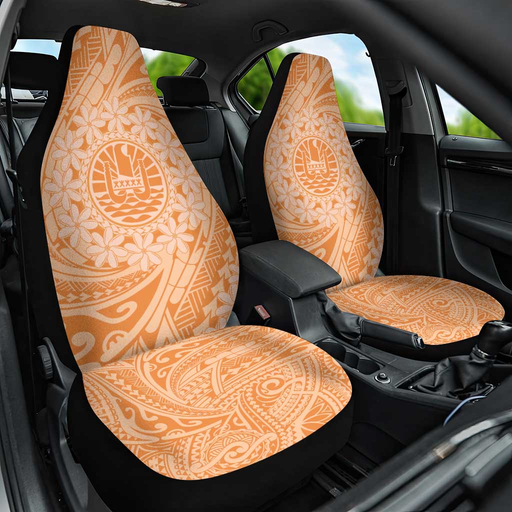 Tahitian Tiare Flower Car Seat Cover Gold Polynesian Pattern LT9 One Size Gold - Polynesian Pride