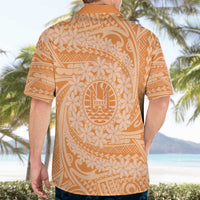 Tahitian Tiare Flower Hawaiian Shirt Gold Polynesian Pattern LT9 - Polynesian Pride
