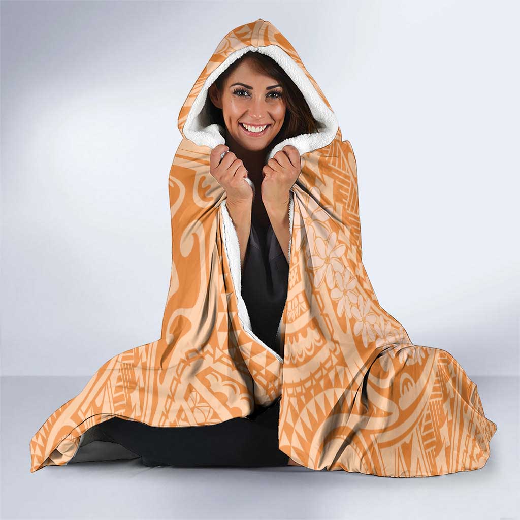 Tahitian Tiare Flower Hooded Blanket Gold Polynesian Pattern LT9 - Polynesian Pride