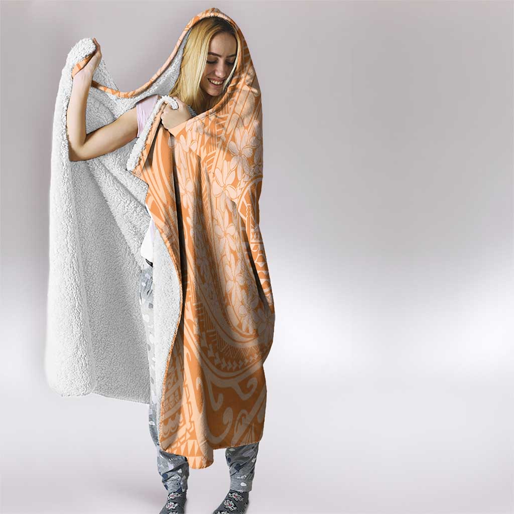 Tahitian Tiare Flower Hooded Blanket Gold Polynesian Pattern LT9 - Polynesian Pride