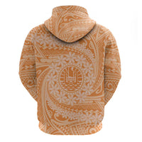 Tahitian Tiare Flower Hoodie Gold Polynesian Pattern LT9 - Polynesian Pride