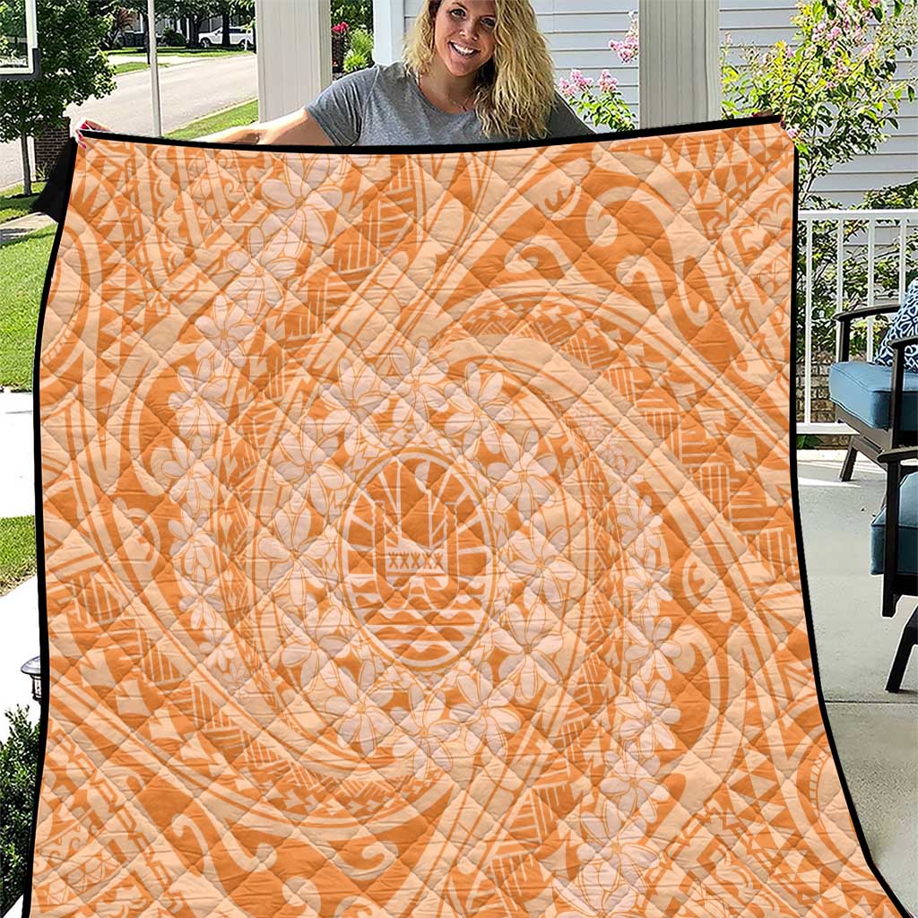 Tahitian Tiare Flower Quilt Gold Polynesian Pattern LT9 Gold - Polynesian Pride