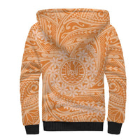 Tahitian Tiare Flower Sherpa Hoodie Gold Polynesian Pattern LT9 - Polynesian Pride